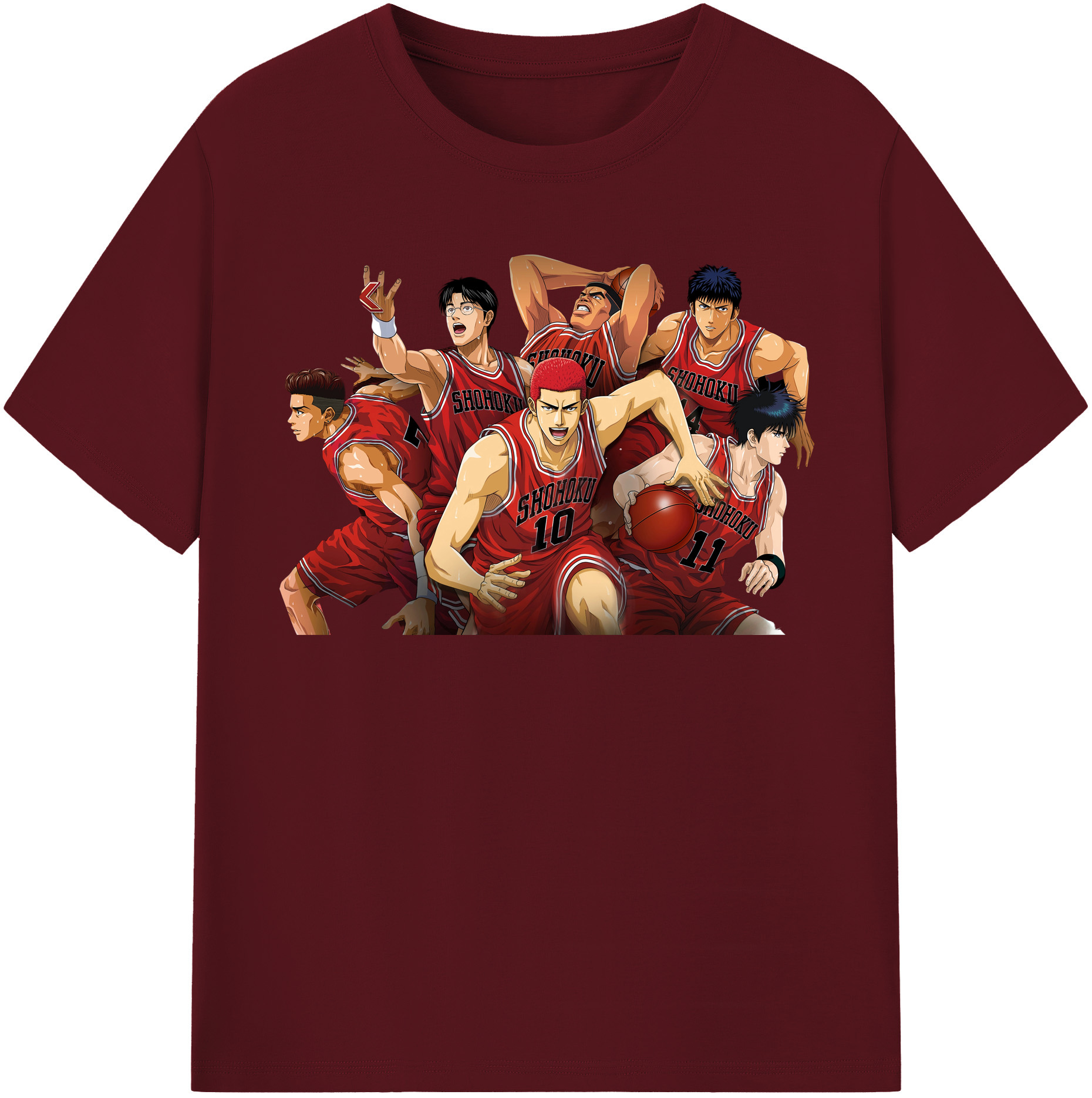 SLAM DUNK／スラムダンク 綿100％半袖Tシャツ（フロントプリント）